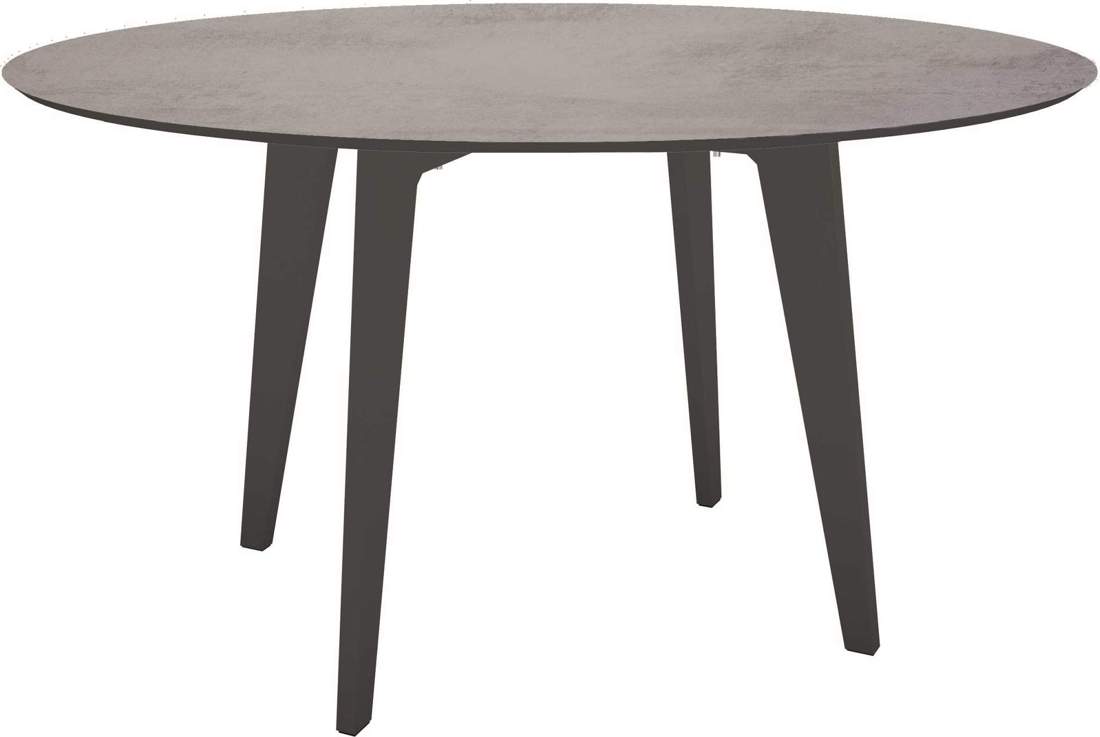 Stern Tisch Ø 134 cm Aluminium - anthrazit Silverstar Dekor Zement hell