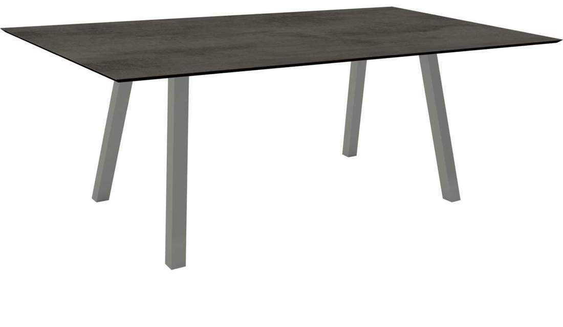Stern Tisch 180x100cm Interno Vierkantrohr Aluminium - Silverstar Zement graphit